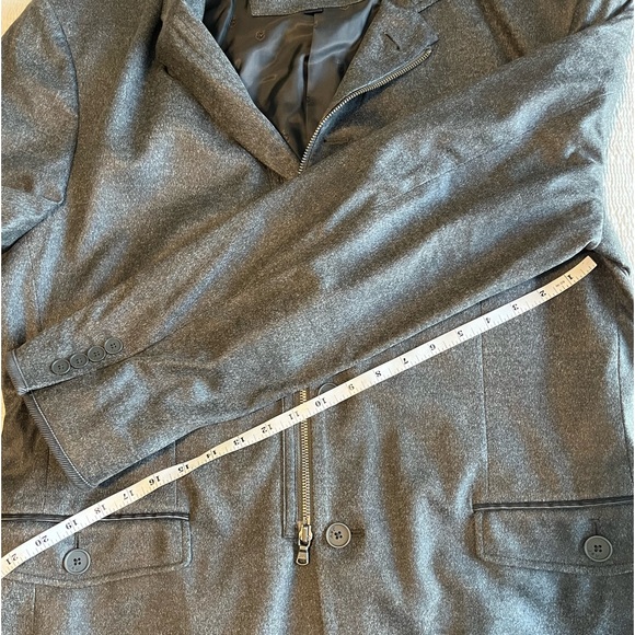 John Varvatos Button / Up-Down Zip Gray Jacket Size 46 - Picture 7 of 12